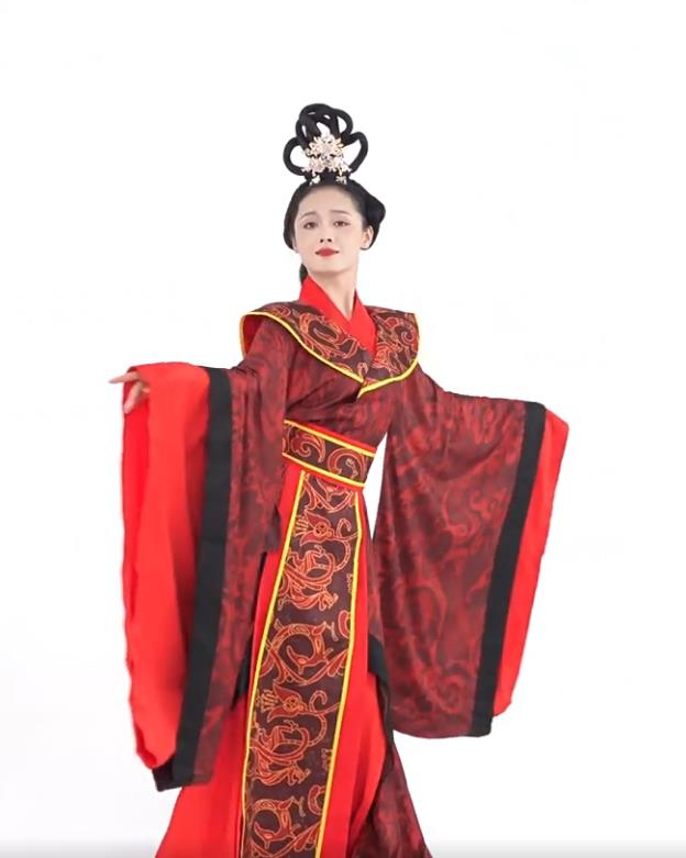 Classical Dance Zhi Yu Costume Ancient Chinese Style Ritual Hanfu Womens Traditional Red Wide Sleeves Dress