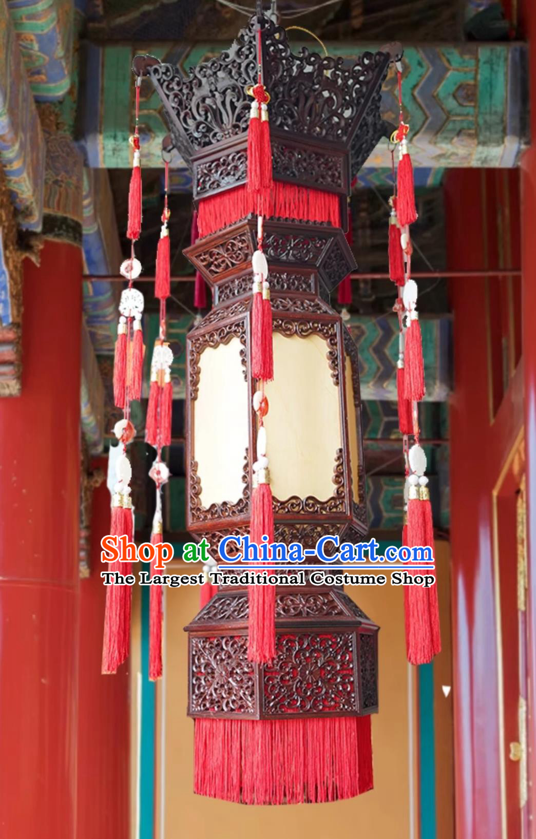 Antique Wood Pendant Light Temple Lighting Palace Lamp Chinese Palace Forbidden City Vintage Birch Wood Lantern