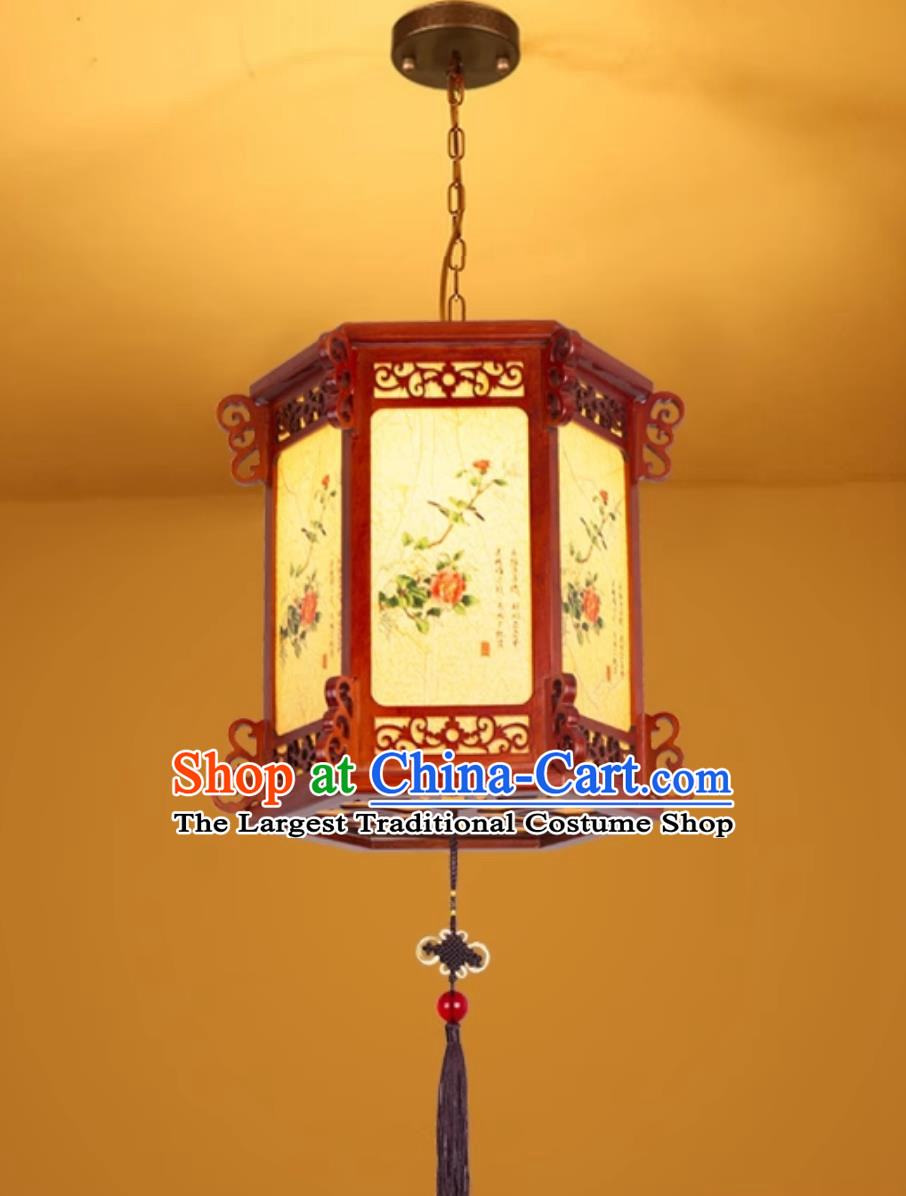 Chinese Decoration Pendant Light Antique Wood Palace Lantern New Year Restaurant Hot Pot Lamp