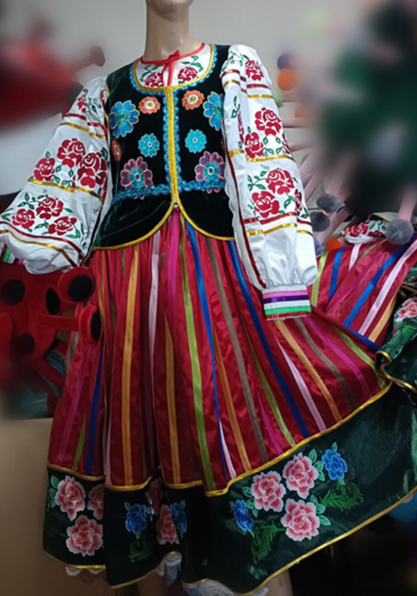 Russian Performance Clothing Restaurant Waitress Attire European Traditional Embroidered Dress