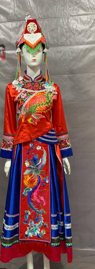 She Ethnic Minority Embroidered Suit Women Wedding Gradient Dress She Ethnic Dance Performance Costume