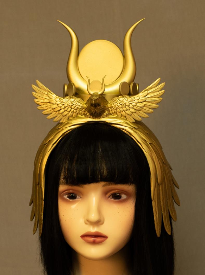 Egyptian Crown Handmade Sun Disk Crown Vintage Artifact Replica Cosplay Queen Headwear
