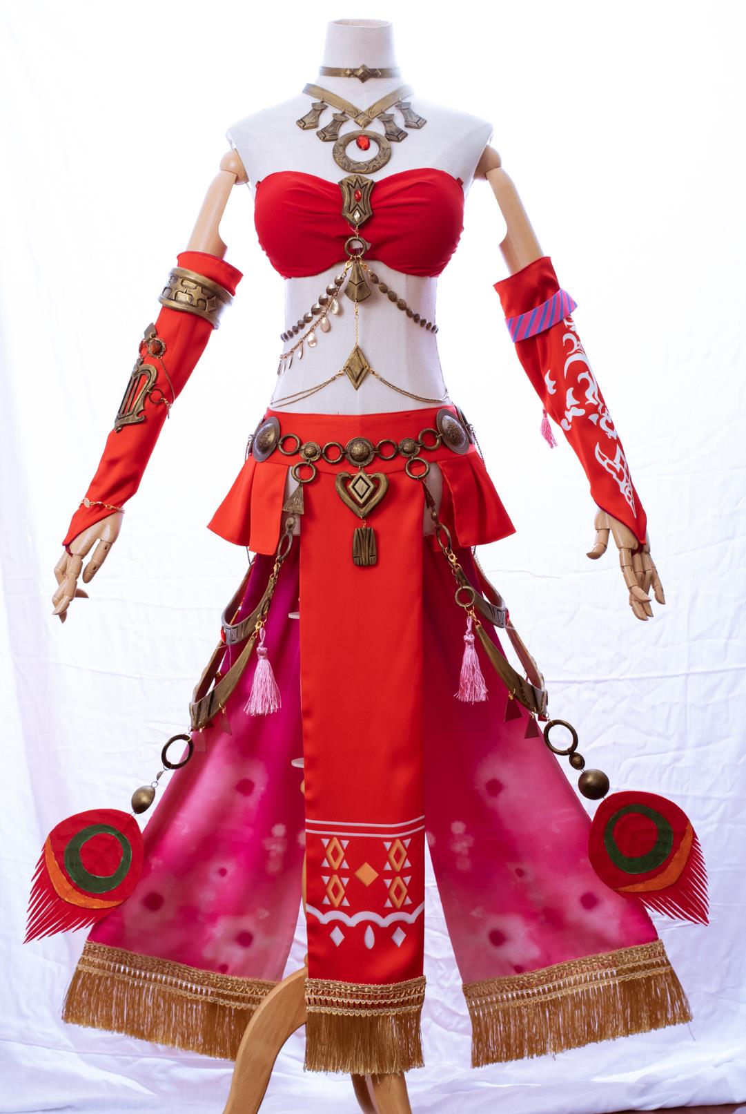 Final Fantasy XIV Dancer Red Dress Cosplay Eighty Level Dance Costume Set