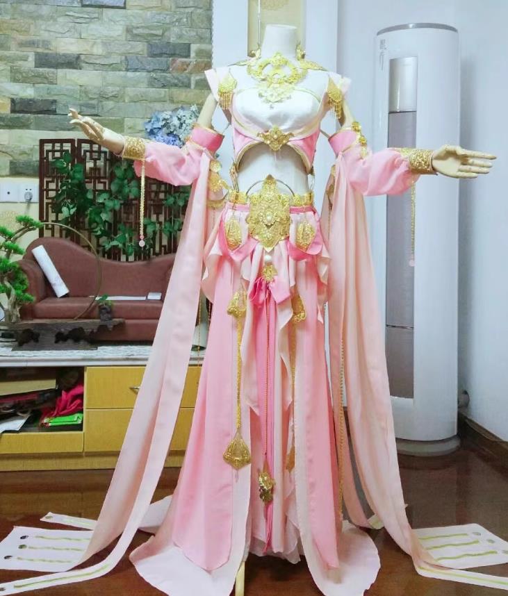 Jian Xia Qing Yuan 3 Xiu Jie Clothing Mingjiao Princess Pink Dress Cosplay Swordswoman Costume