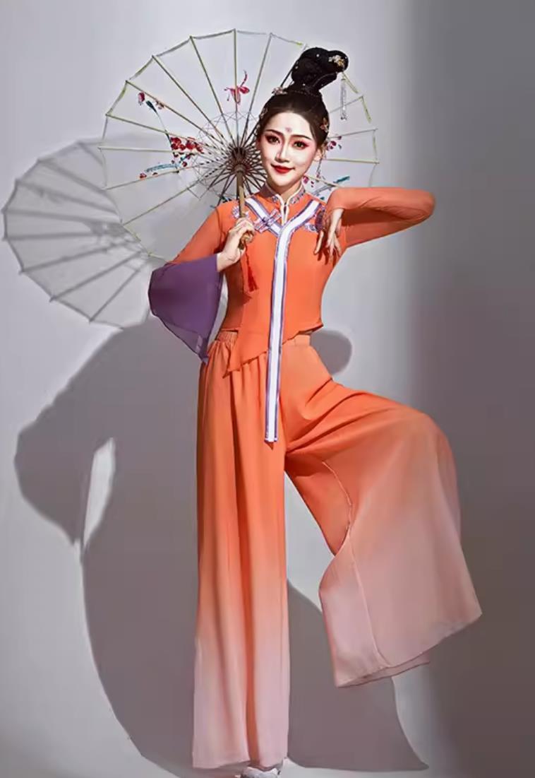 Jiaozhou Yangko Performance Outfit Women Group Dance Costume Chinese Style Classical Dance Clothing