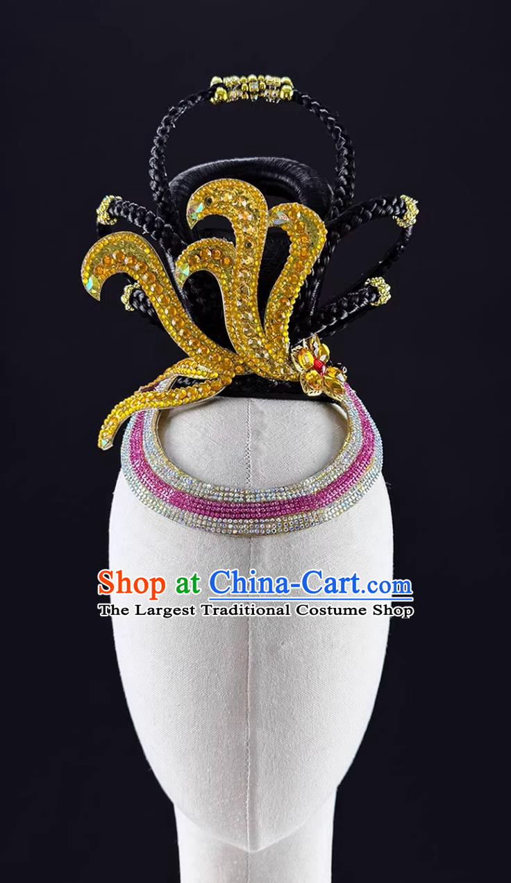 Classical Dunhuang Dance Feitian Pipa Stage Performance Headdress Children Hu Xuan Dance Bell Drum Dance Headpiece