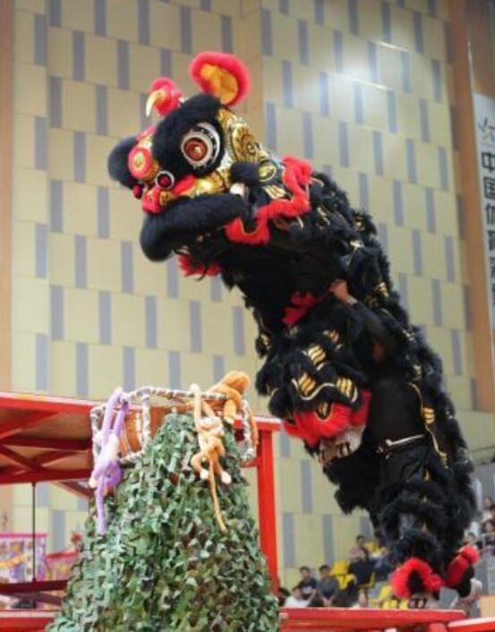 Handmade Black Fur Lion Head Chinese Fut San Lion Dance Tiger Spot Costumes Dancing Lion Equipment Complete Set