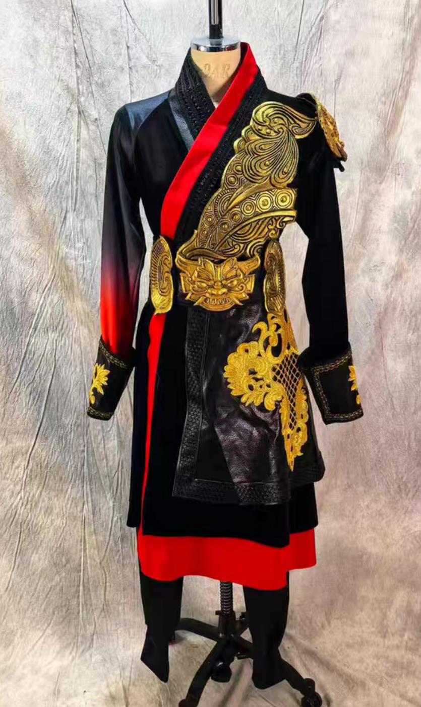 Loong Quan Drum Dance Clothing Spring Festival Gala Door Gods Dancewear Traditional Chinese Dance Costume