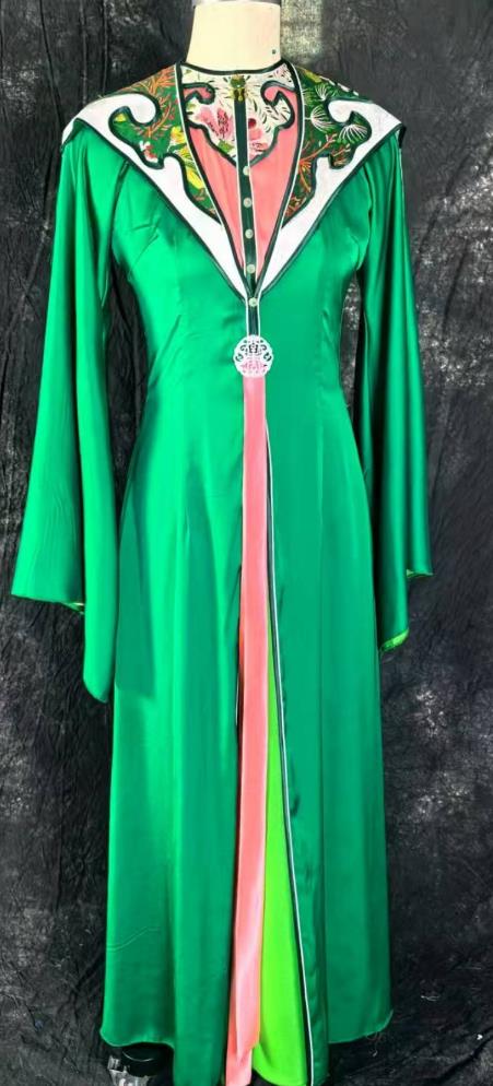 Traditional Young Lady Clothing Dream Of The Red Chamber Jia Tanchun Green Dress Chinese Musical Stage Performance Costume