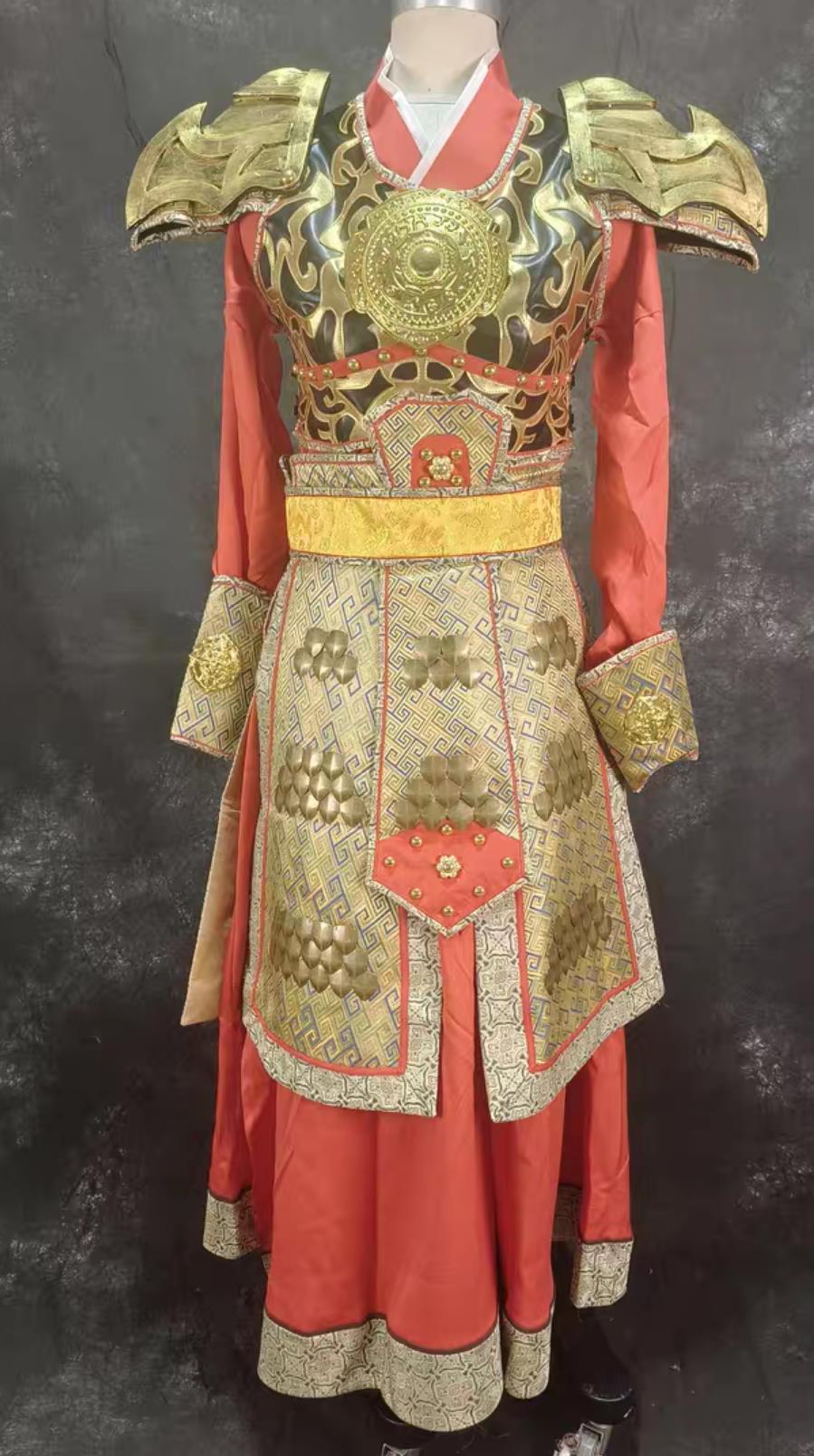 Tang Dynasty Female General Golden Armor Traditional Chinese Warrior Costume