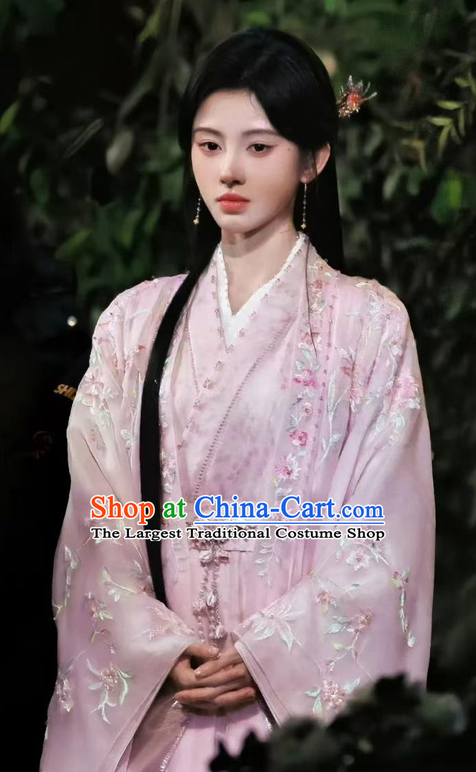 Veil of Shadows Ju Jing Yi Hanfu Dress Traditional Chinese Film Drama Costume Ancient Princess Pink Wide Sleeve Attire