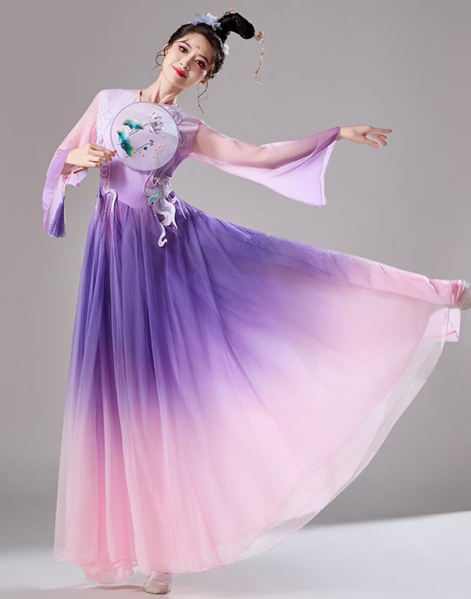 Classic Dance Performance Costume Women Elegant Chinese Ancient Style Purple Dance Dress