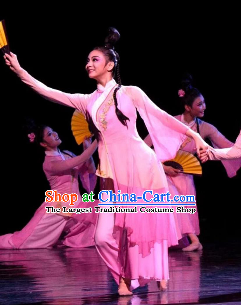 Classic Dance Zui Chun Feng Costume Women Elegant Fan Dance Yangko Clothing Square Dance Pink Outfit