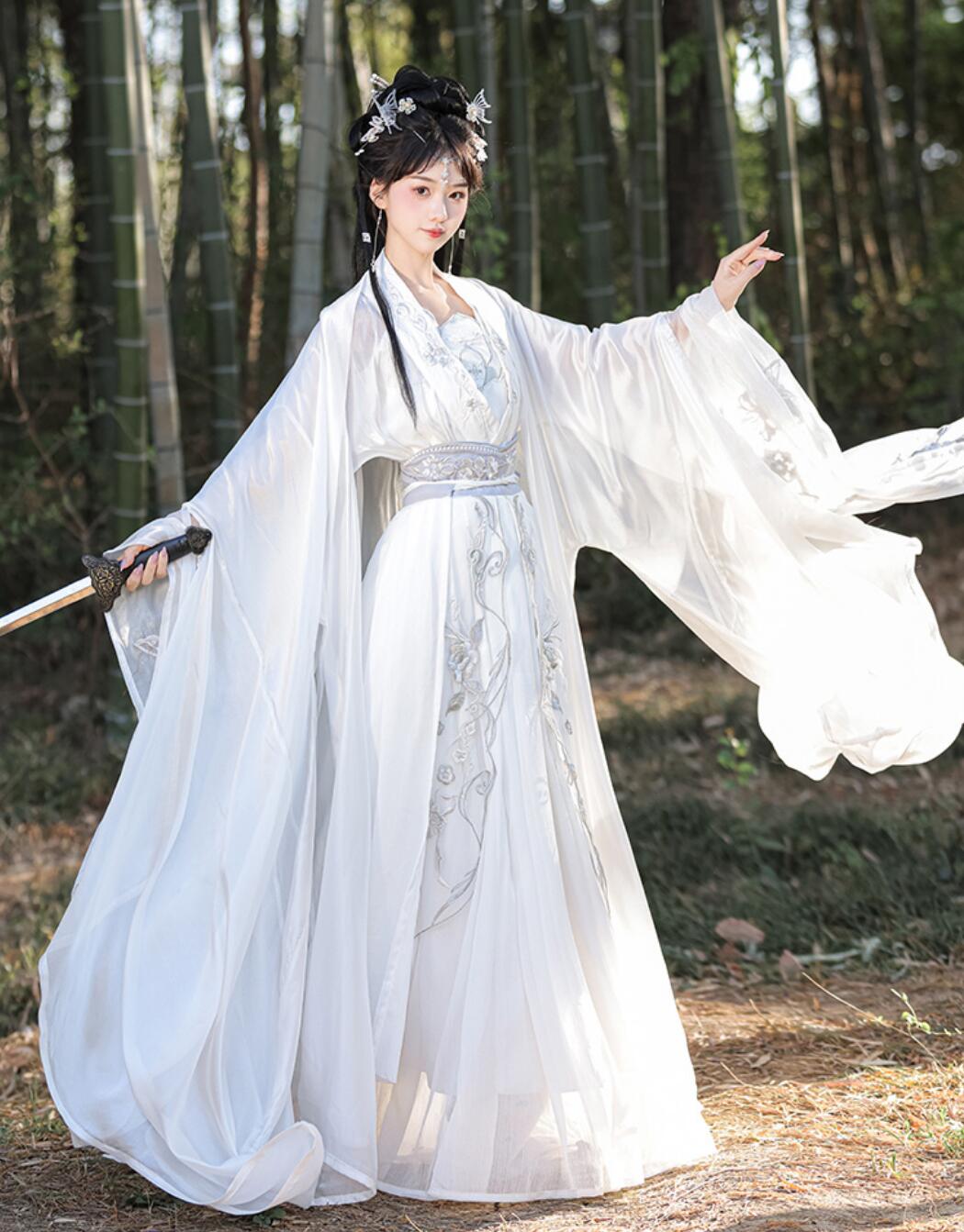 Song Dynasty Exquisite Hanfu Ancient Chinese Women Wide Sleeves Fairy Dress Traditional Ruqun