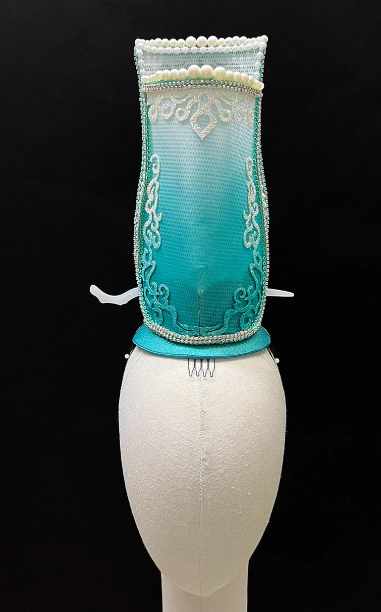 Classical Dance Porcelain Shadow Dance Headdress Chinese Group Dance Porcelain Catwalk Show Green Hair Crown