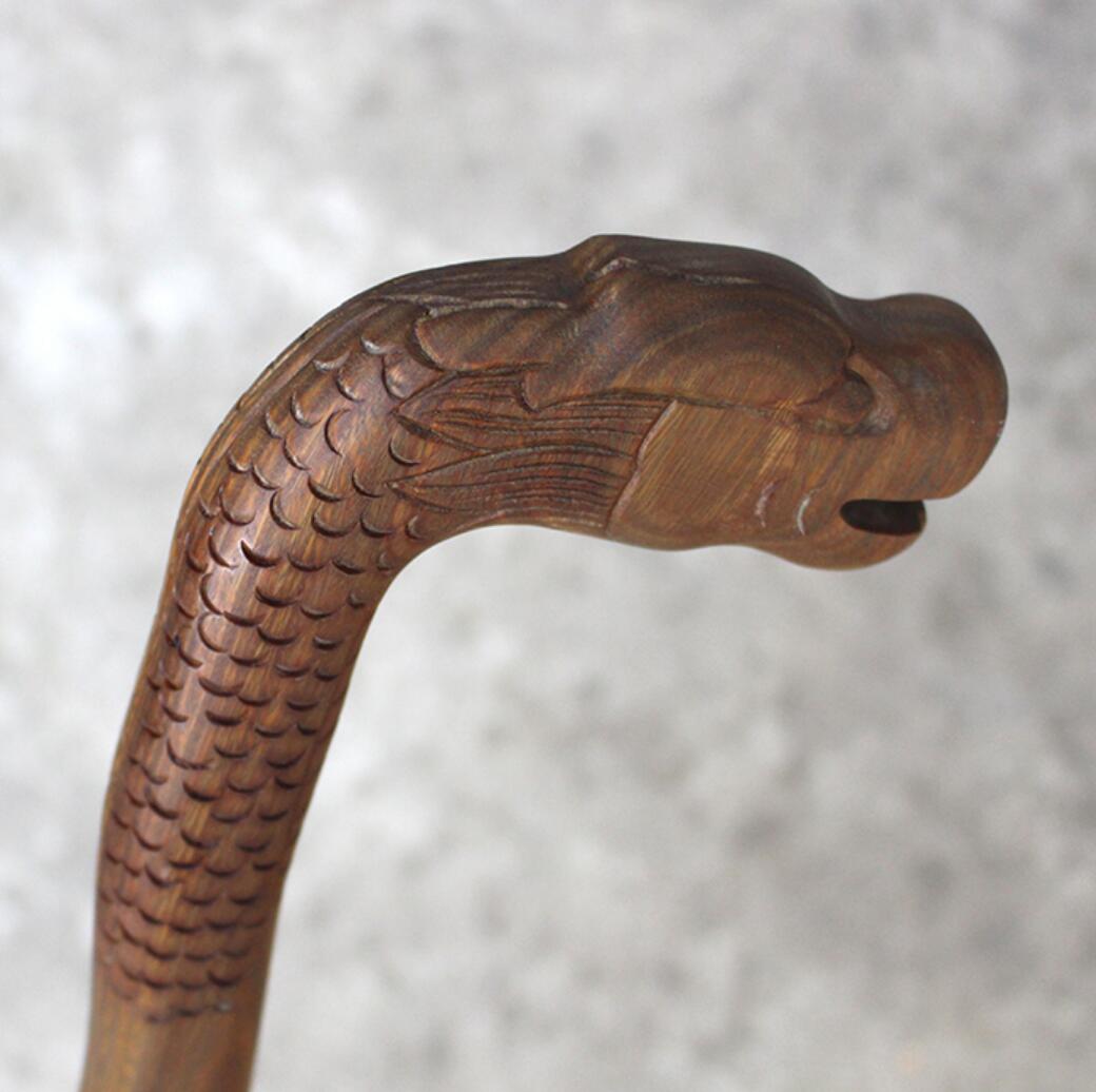 Chinese Hand Carved Cloud Dragon Cane Verawood Crutch