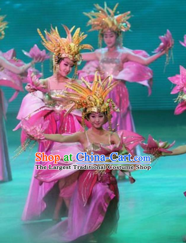 Opening Performance Costume Song And Dance Gala Lotus Petal Dress Commercial Tour Stage Performance Clothing