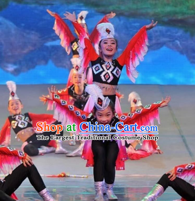 Xinjiang Dance Performance Costume Tianshan Eaglet Soaring Children Group Dance Clothing Competition Stage Attire