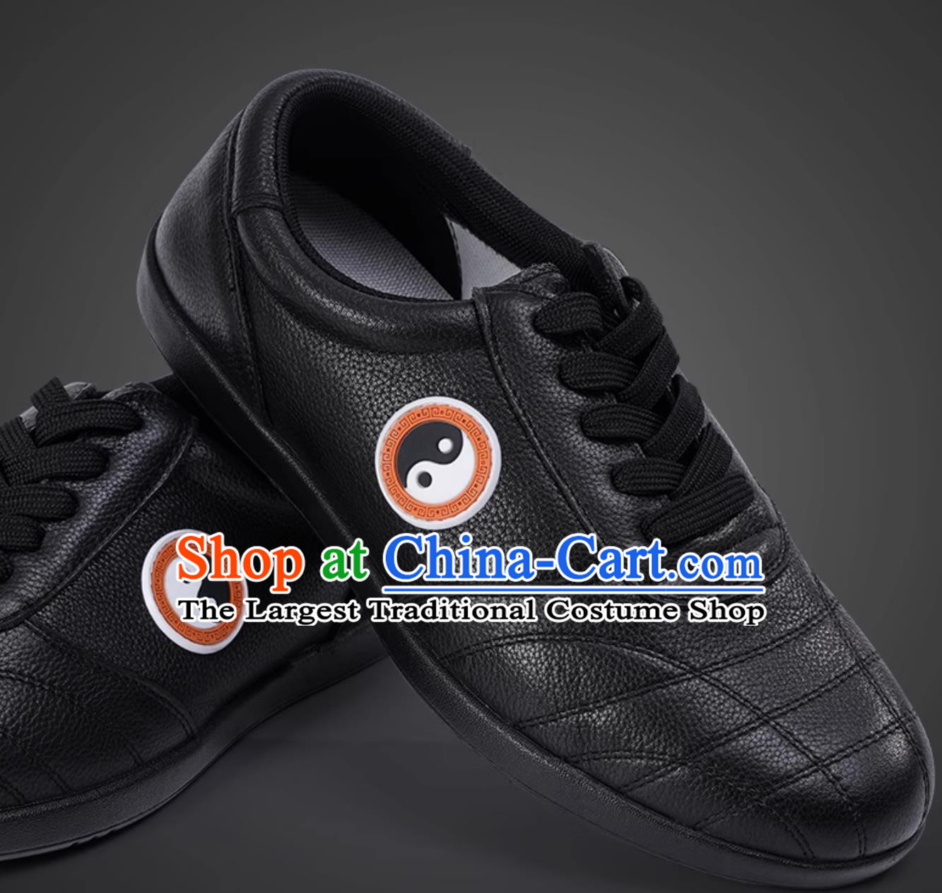 All Black Leather Tai Chi Shoes Professional Ba Duan Jin Training Shoes
