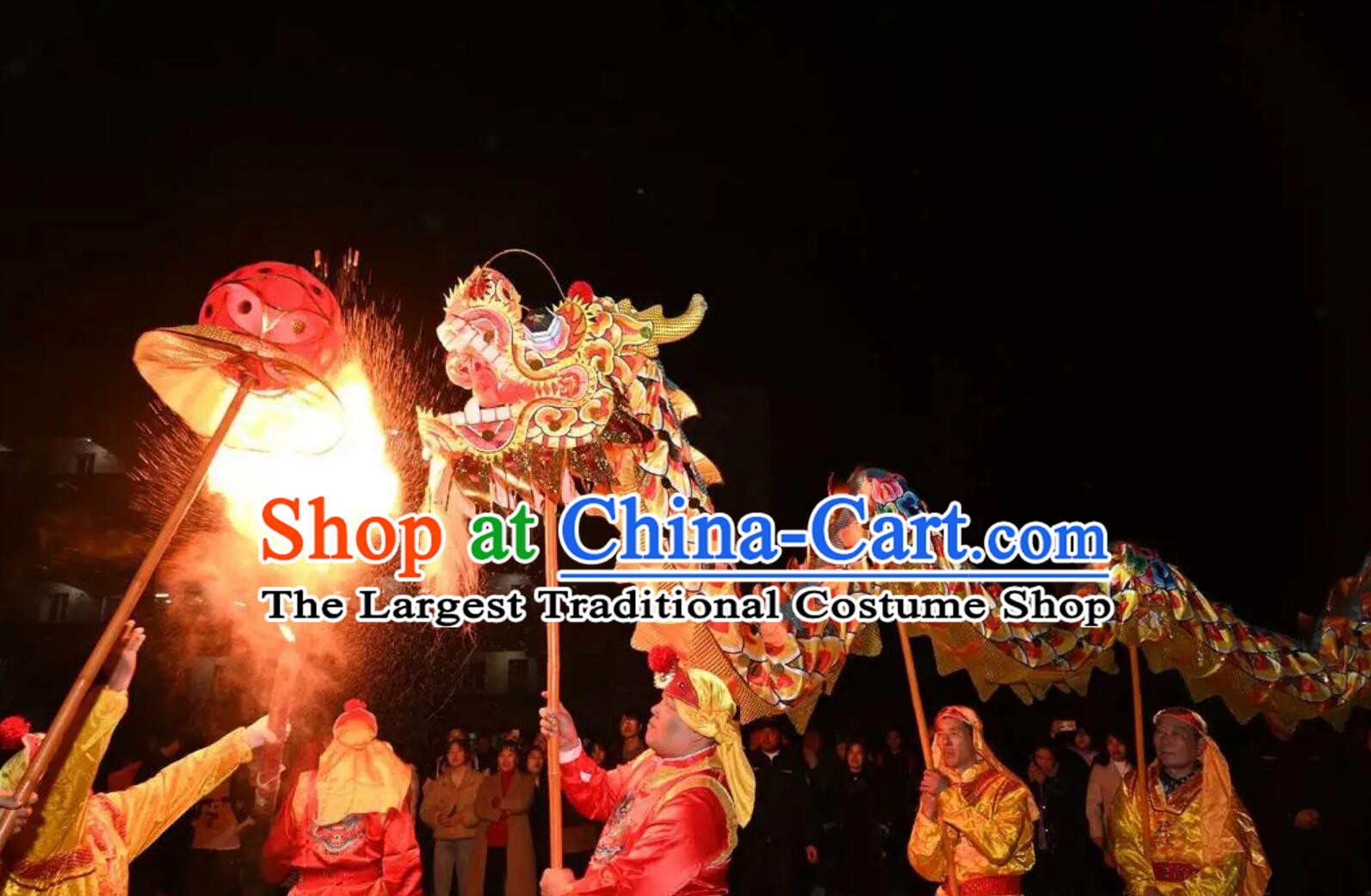 Traditional Southern Dragon Dance Prop Chinese Festival Dragon Dance Equipment Dragon Head Costume Complete Set