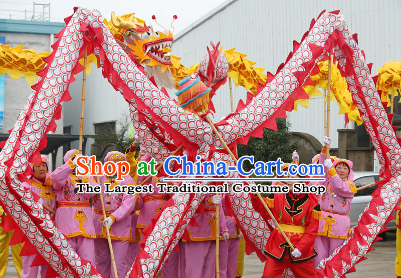 Chinese Festival Dragon Dance Equipment Group Dragon Dancing Costume Traditional Loong Dance Prop