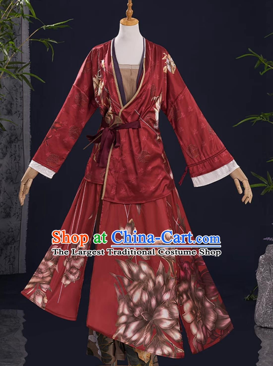YanYun Sixteen Tones Cosplay Costume Traditional Chinese Red Dress Han Xiang Xun Cosplay Outfit 2D Anime Clothing