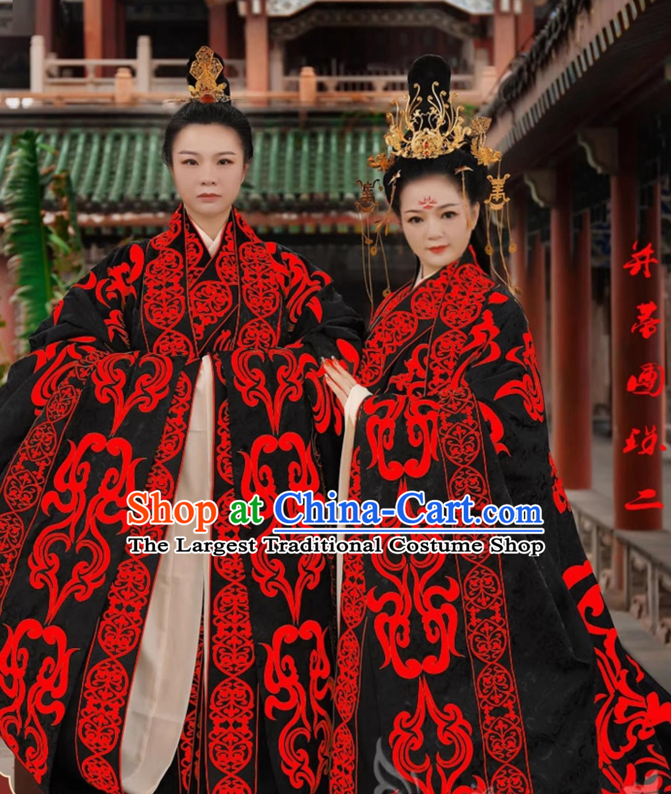 Ancient Bride and Groom Clothing Zhou Dynasty Hanfu Chinese Wedding Gown Embroidered Costumes Set