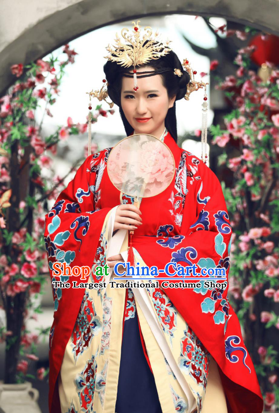 Tang Dynasty Hanfu Training Wedding Dress Ancient Chinese Bride Attire Embroidered Ceremonial Costume