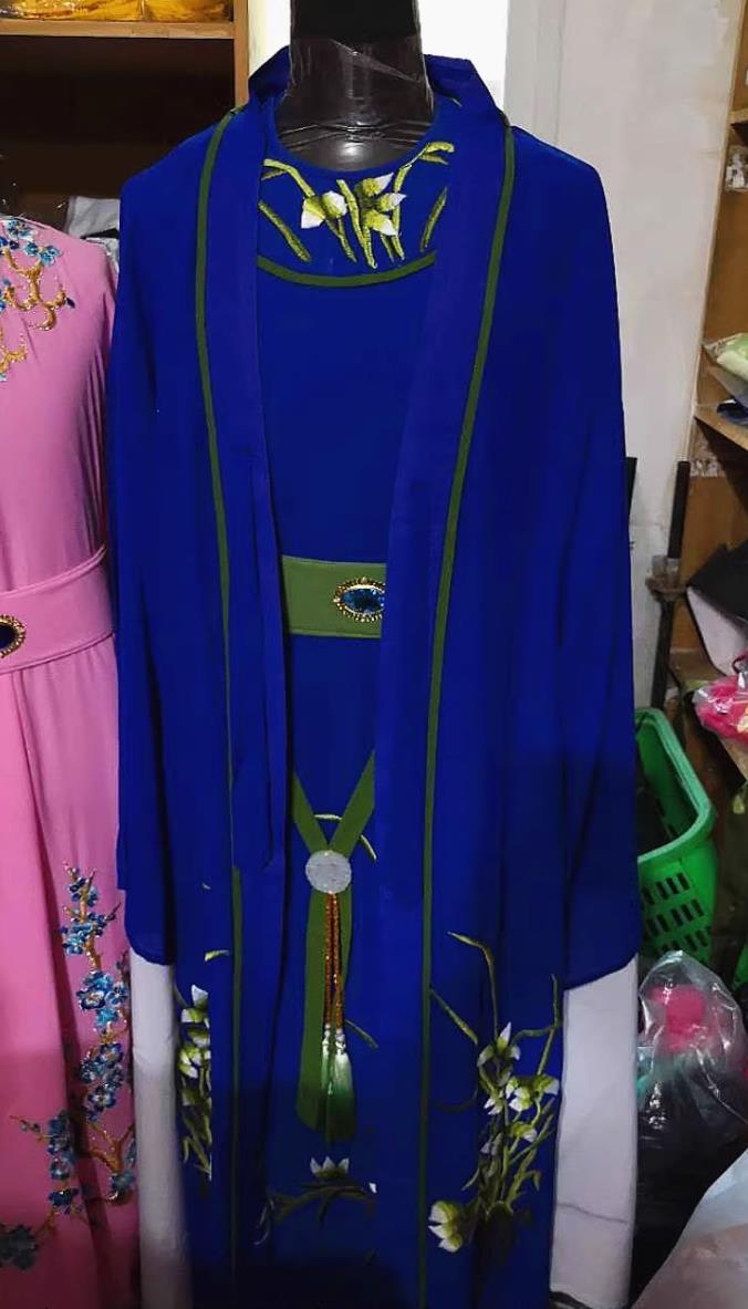 Deep Blue Ancient Scholar Garment Chinese Opera Costume Traditional Drama Xiao Sheng Robe Yue Opera Hanfu