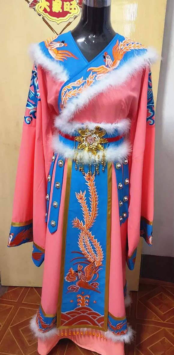 Chinese Opera Costume Traditional Drama Apparel Wu Dan Dao Ma Dan Female Warrior Outfit Foreign Princess Pink Dress Stage Performance Costume