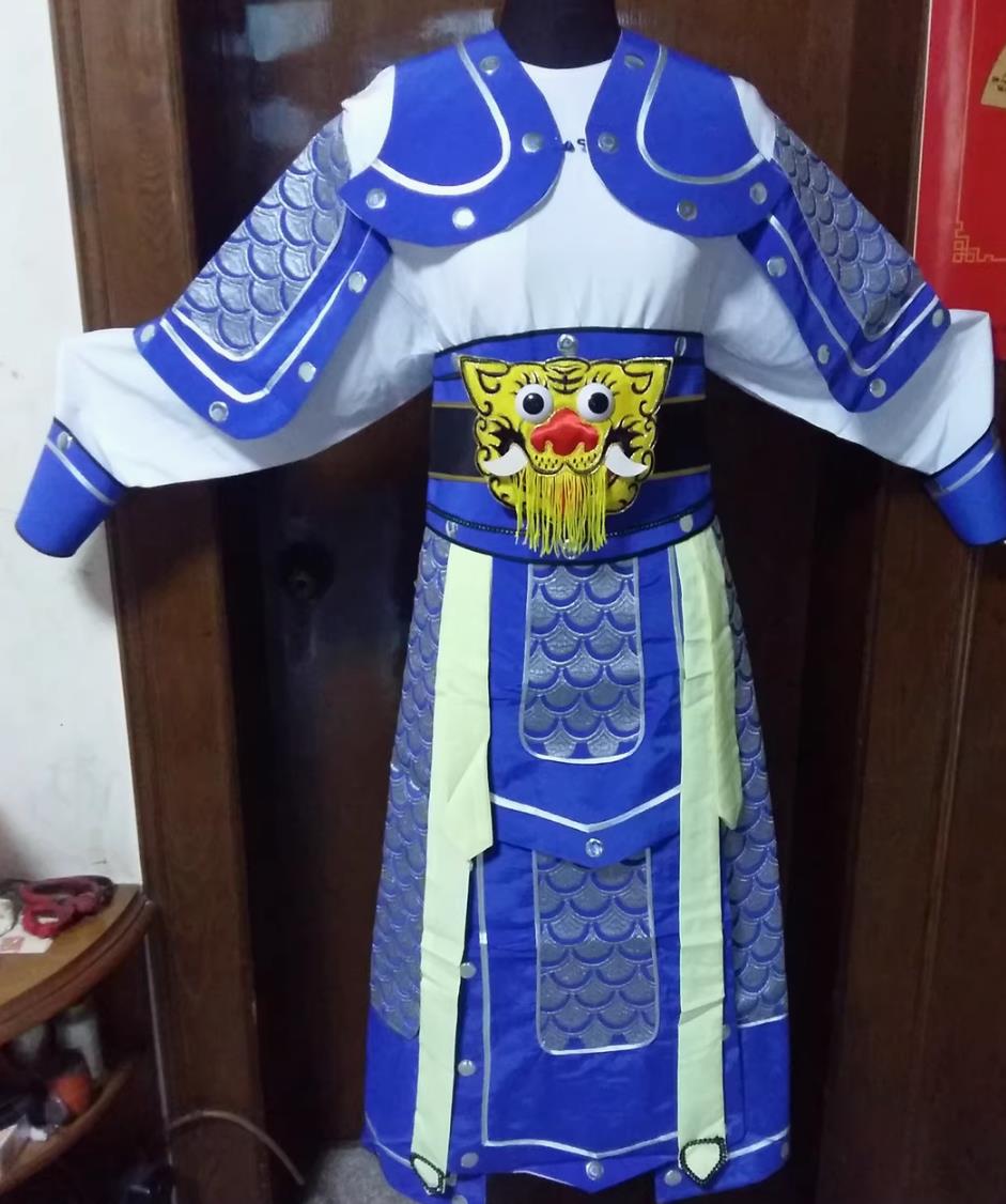 Xiaosheng Yang Zongbao Armor Royal Blue Improved General Kao Chinese Peking Opera Costume Warrior