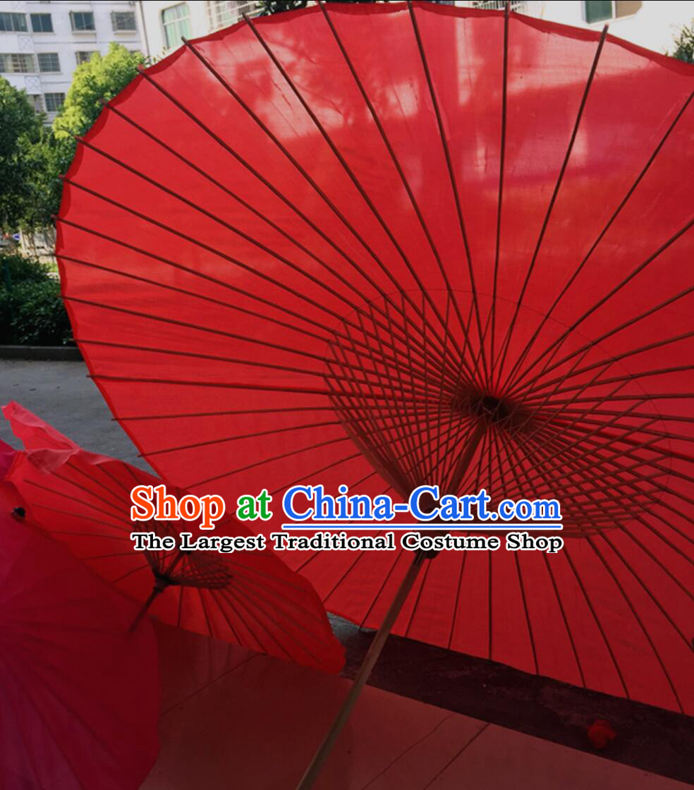 Classical Dance Large Umbrella Traditional Chinese Wedding Umbrella Handmade Hanfu Red Silk Umbrella