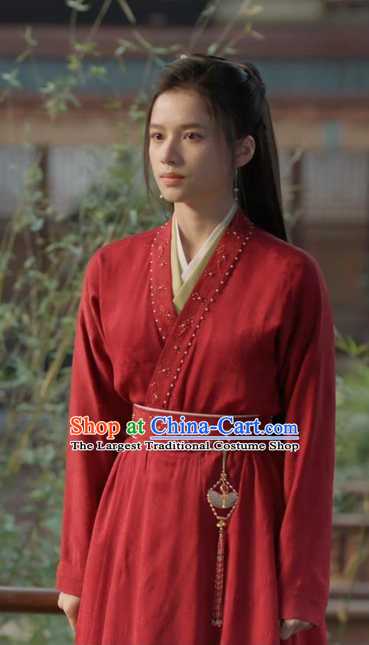 Chinese Drama The Legend of Zang Hai Princess Xiang An Tu Replica Clothing Ancient Female Knight Red Dress