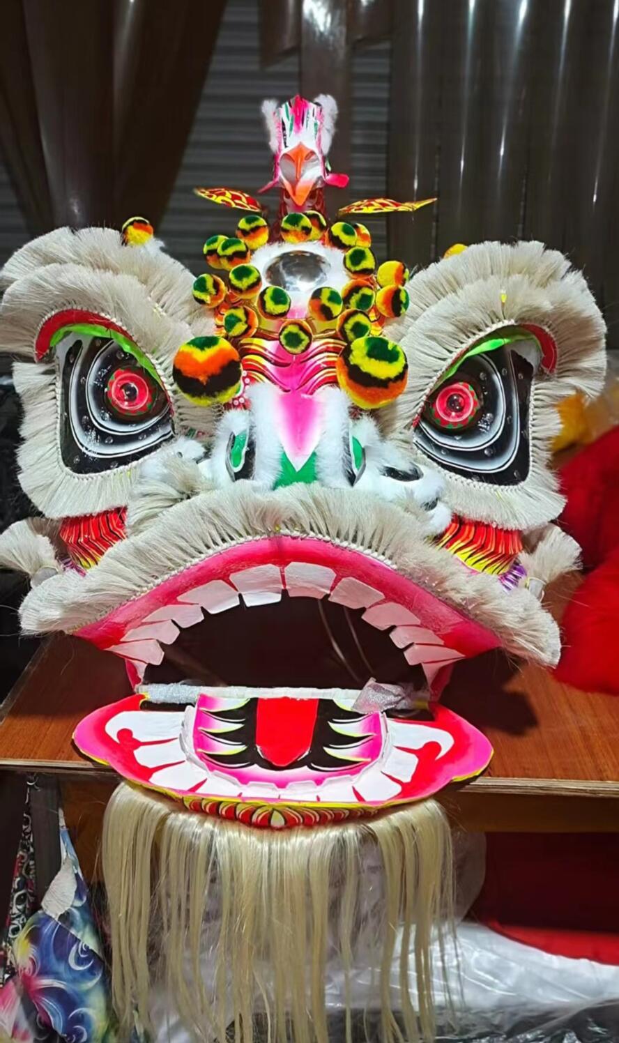 Top Phoenix Head Lion Dance Costume Traditional Chinese Festival Dance Lion Head and Clothes Complete Set