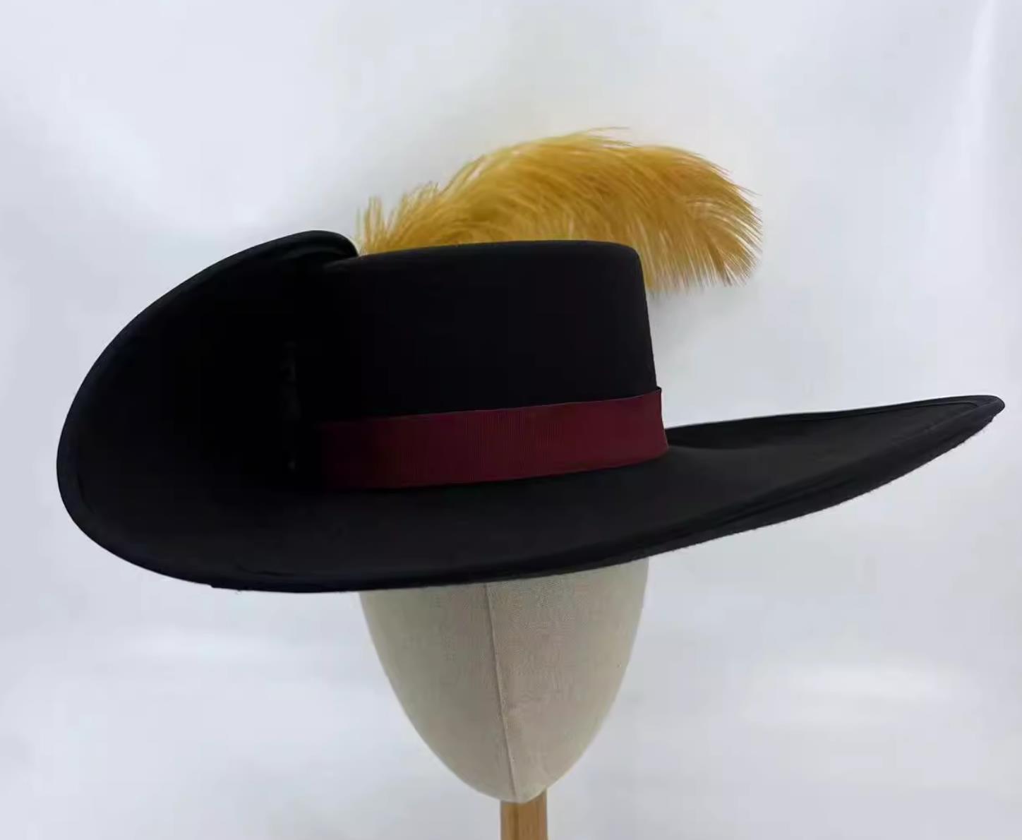 Spanish Musketeer Hat Spanish Empire Infantry Cosplay Wool Hat