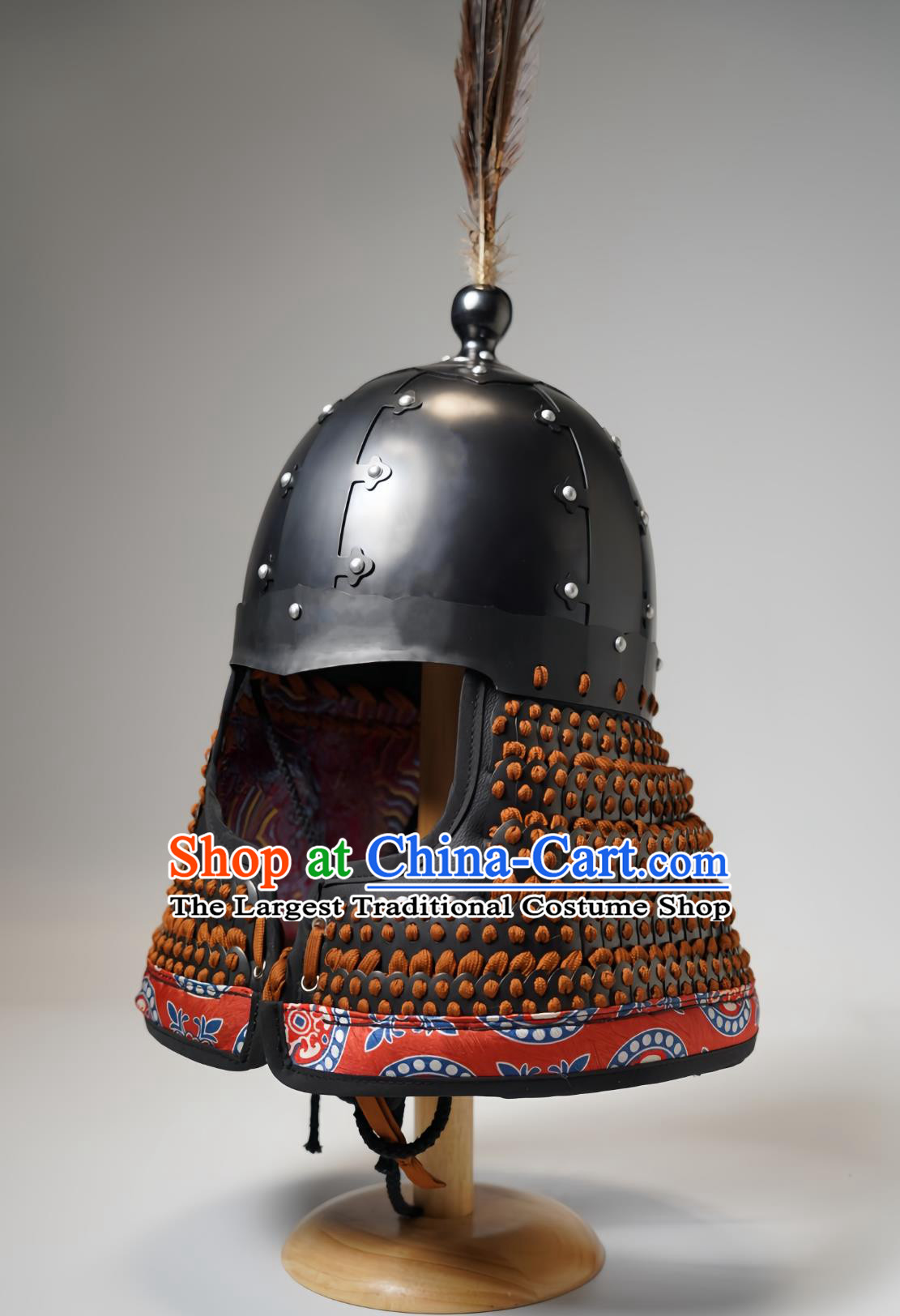 Bohai Style Folded Ear Helmet Chinese Tang Helmet Armor Headpiece