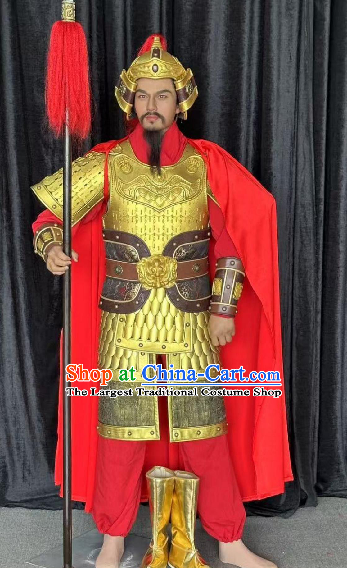 Custom Tang Dynasty General Golden Armor Traditional Chinese Armor Great Tang Soldier Film And Television Costume