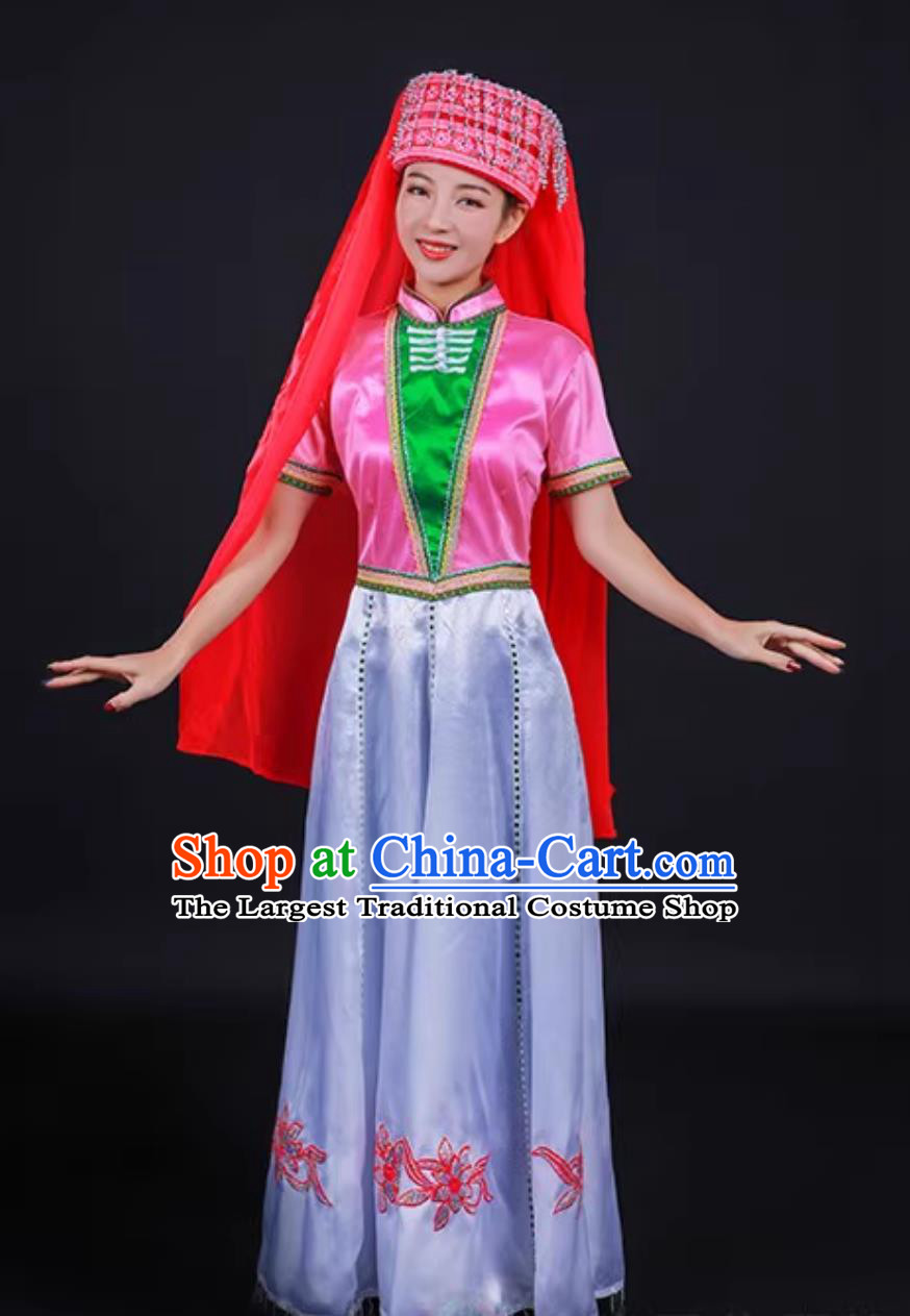 Dongxiang Ethnic Women Clothing Chinese Ningxia Minority Dance Performance Costume