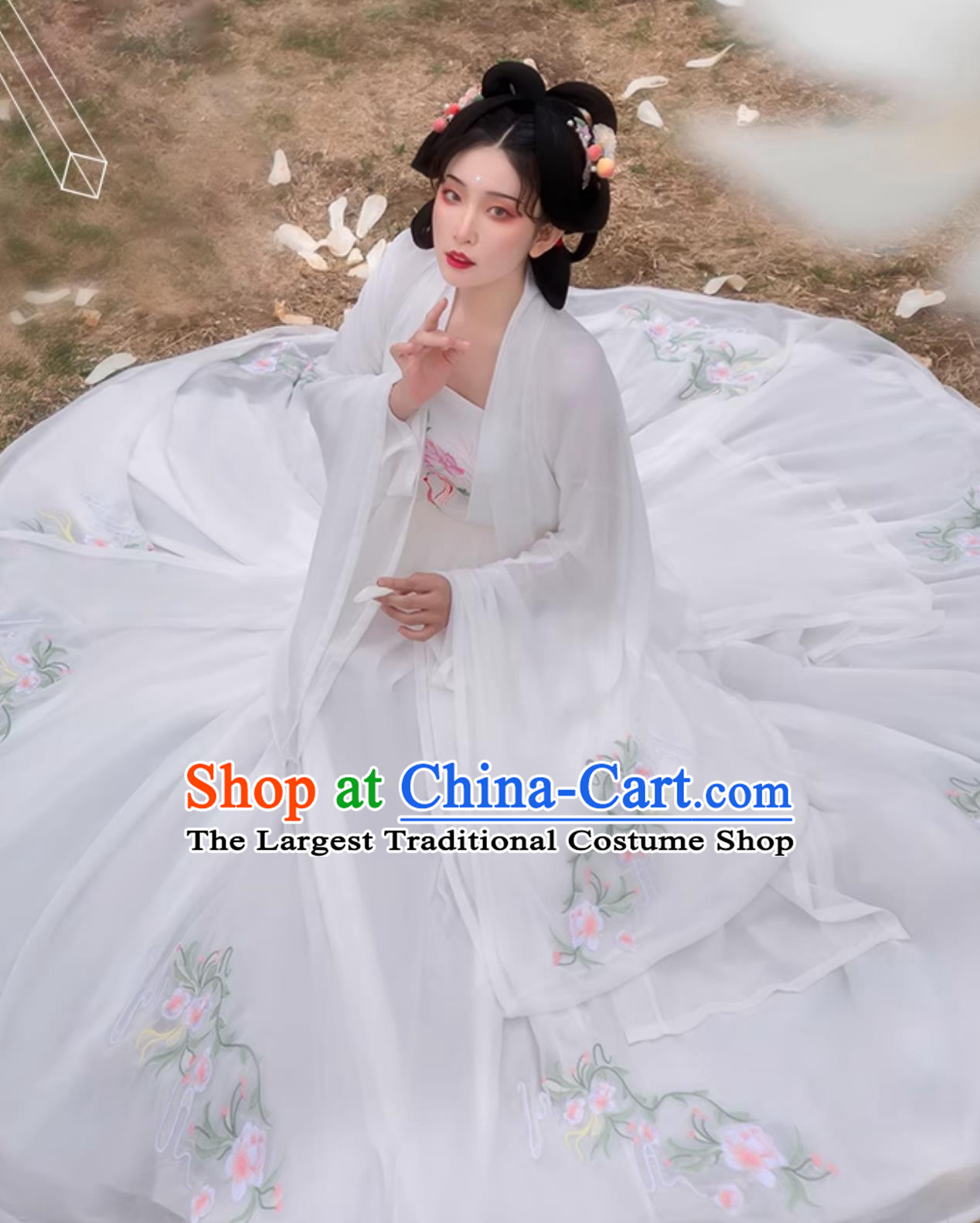 Chinese Song Dynasty Princess Clothing White Hanfu Dress Ancient Costume