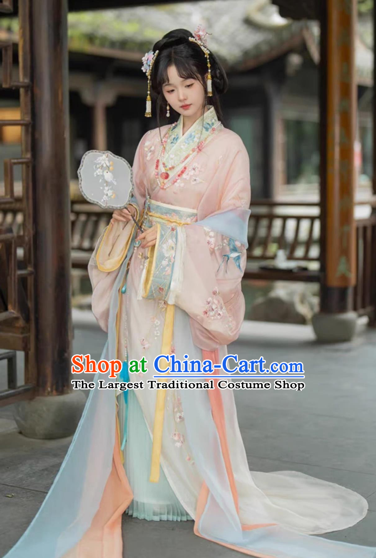 Traditional Warring States Robe Chinese Hanfu Clothing Ancient Princess Wide Sleeves Embroidery Dress