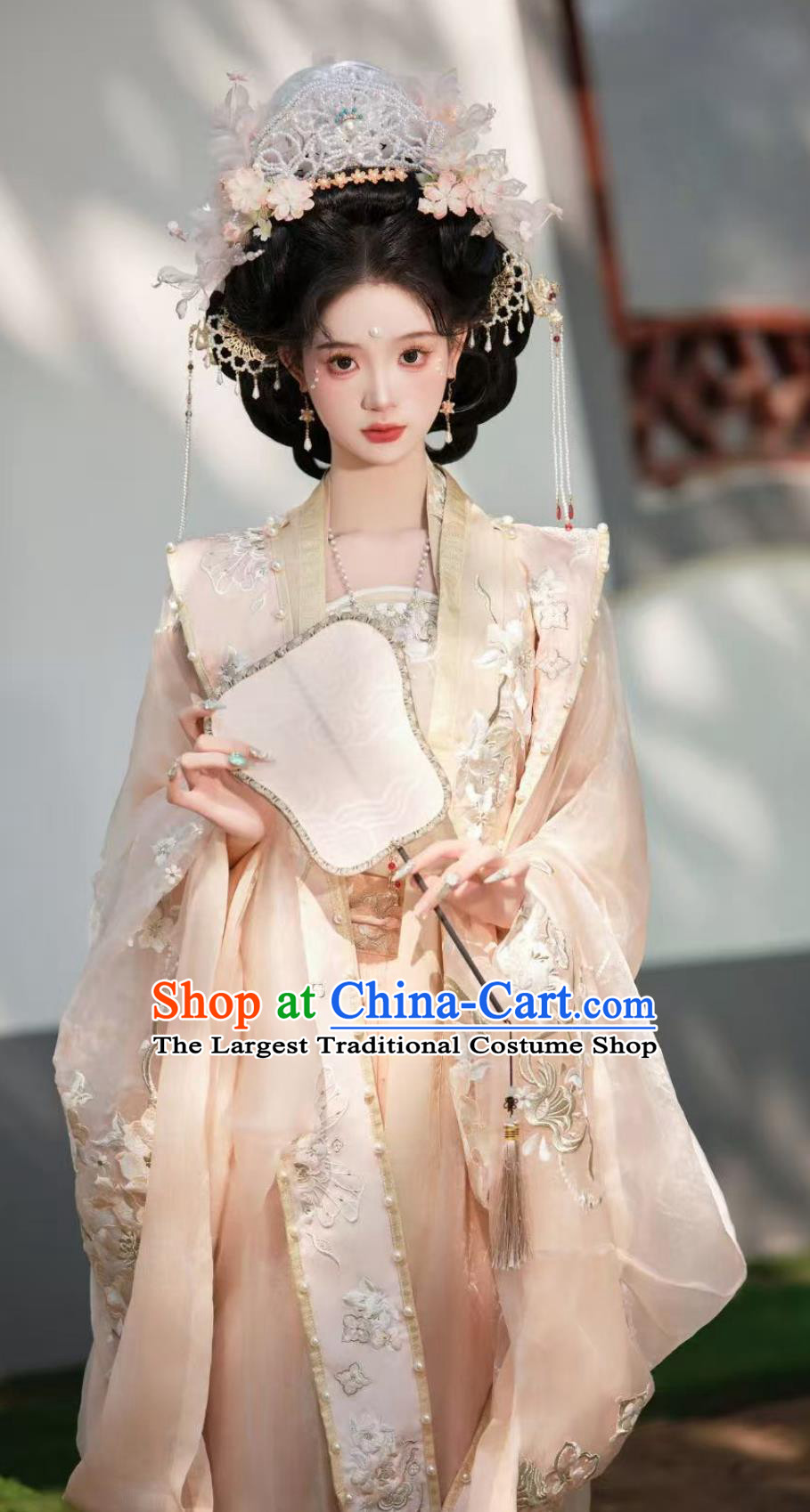Song Dynasty Empress Hanfu Traditional Chinese Heavy Embroidery Xiapei Wide Sleeves Gown Complete Set