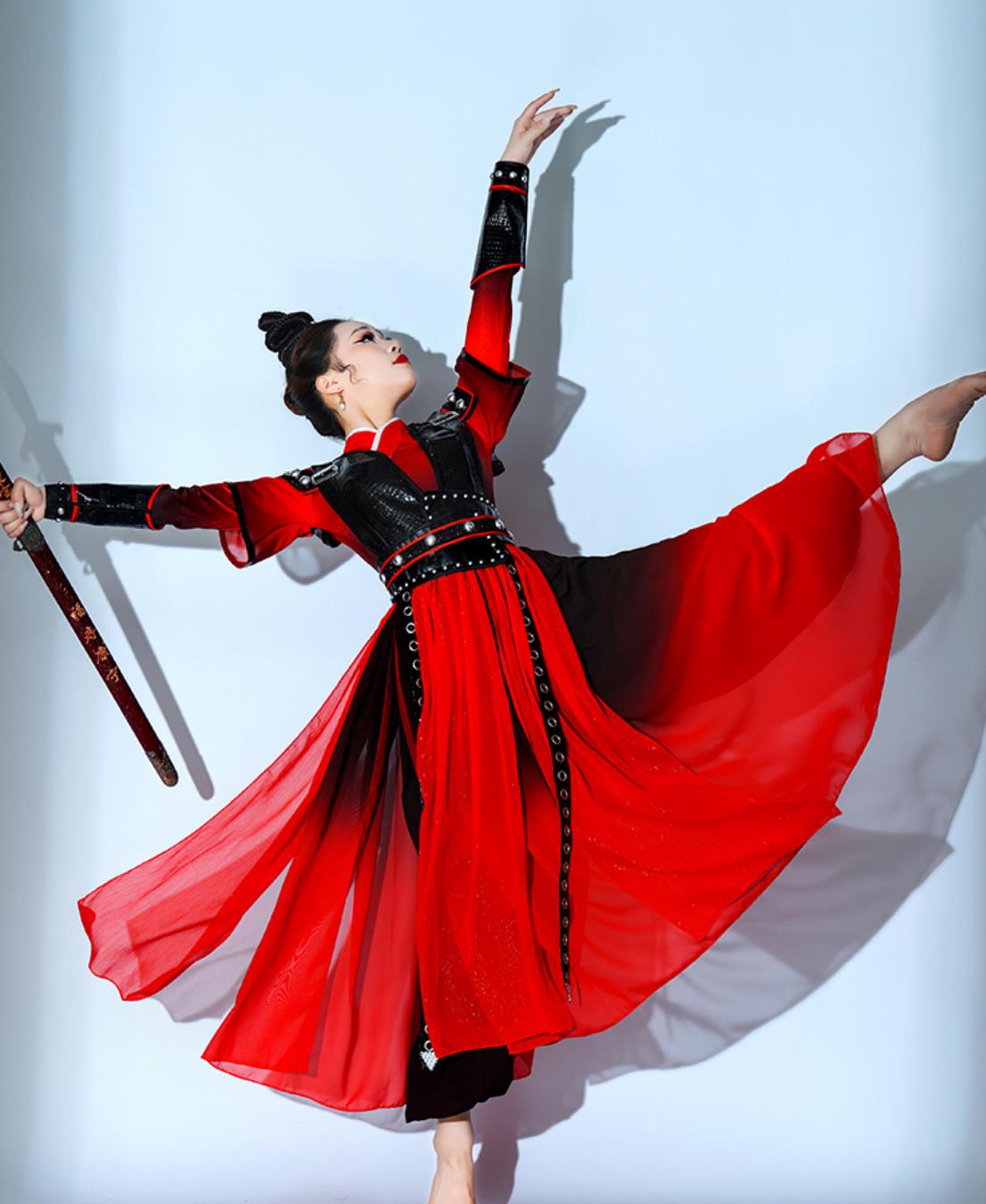 Xiang Wang Xing Chinese Style Hanfu Women Drum Performance Costume Sword Dance Dress
