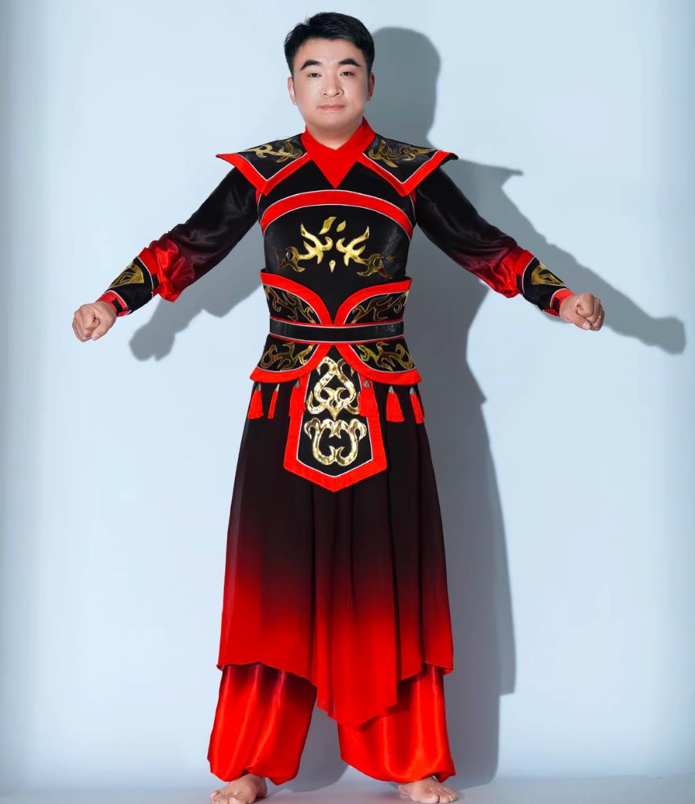 Drum Performance Costume Men Majestic Gong And Drum Uniform Chinese Grand Opening Dance Performance Clothing
