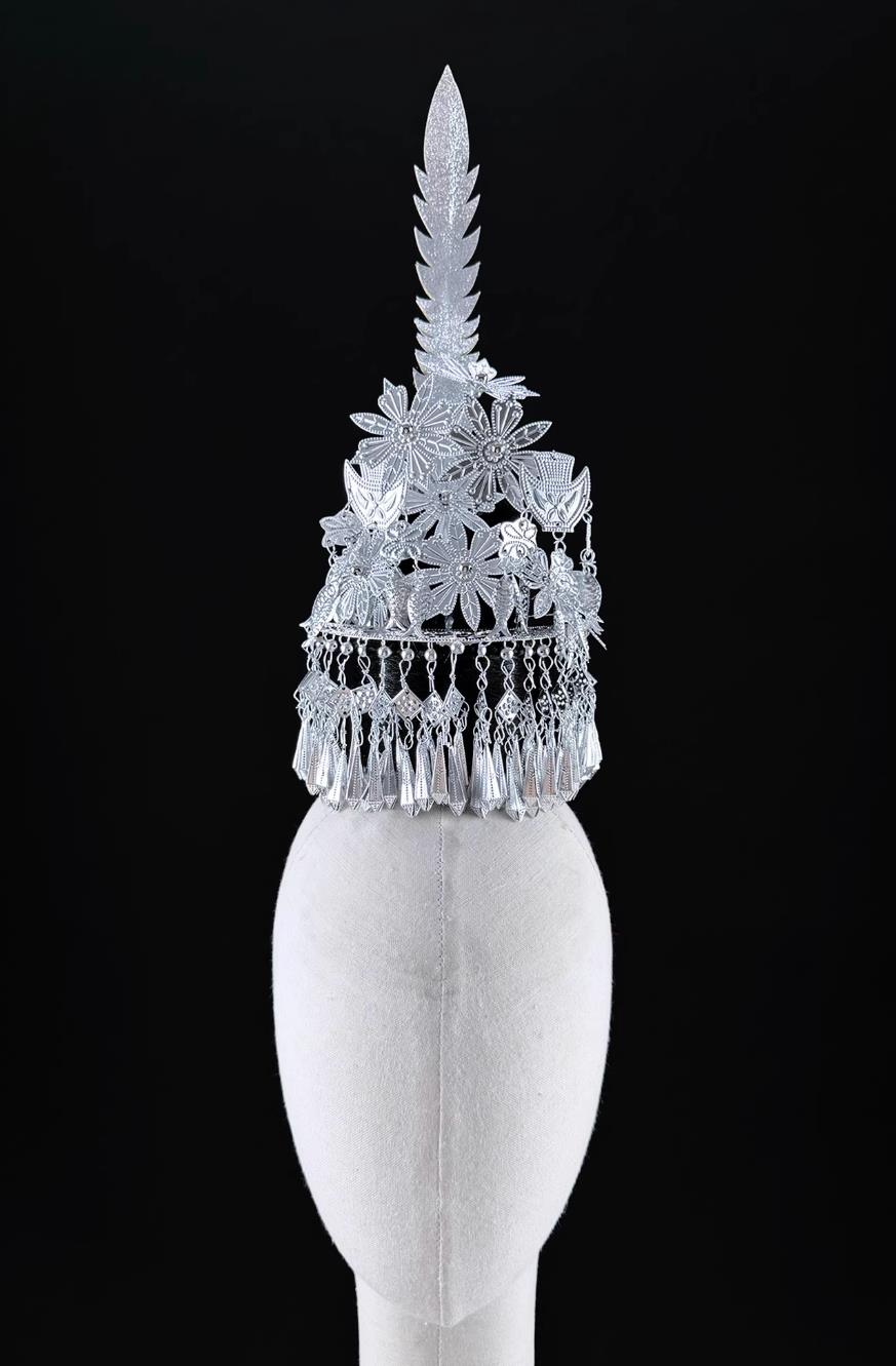 Ethnic Minority Miao Headdress Xiang Jin Lin Jin Se Dance Headpiece Miao Combination Performance Hair Jewelries