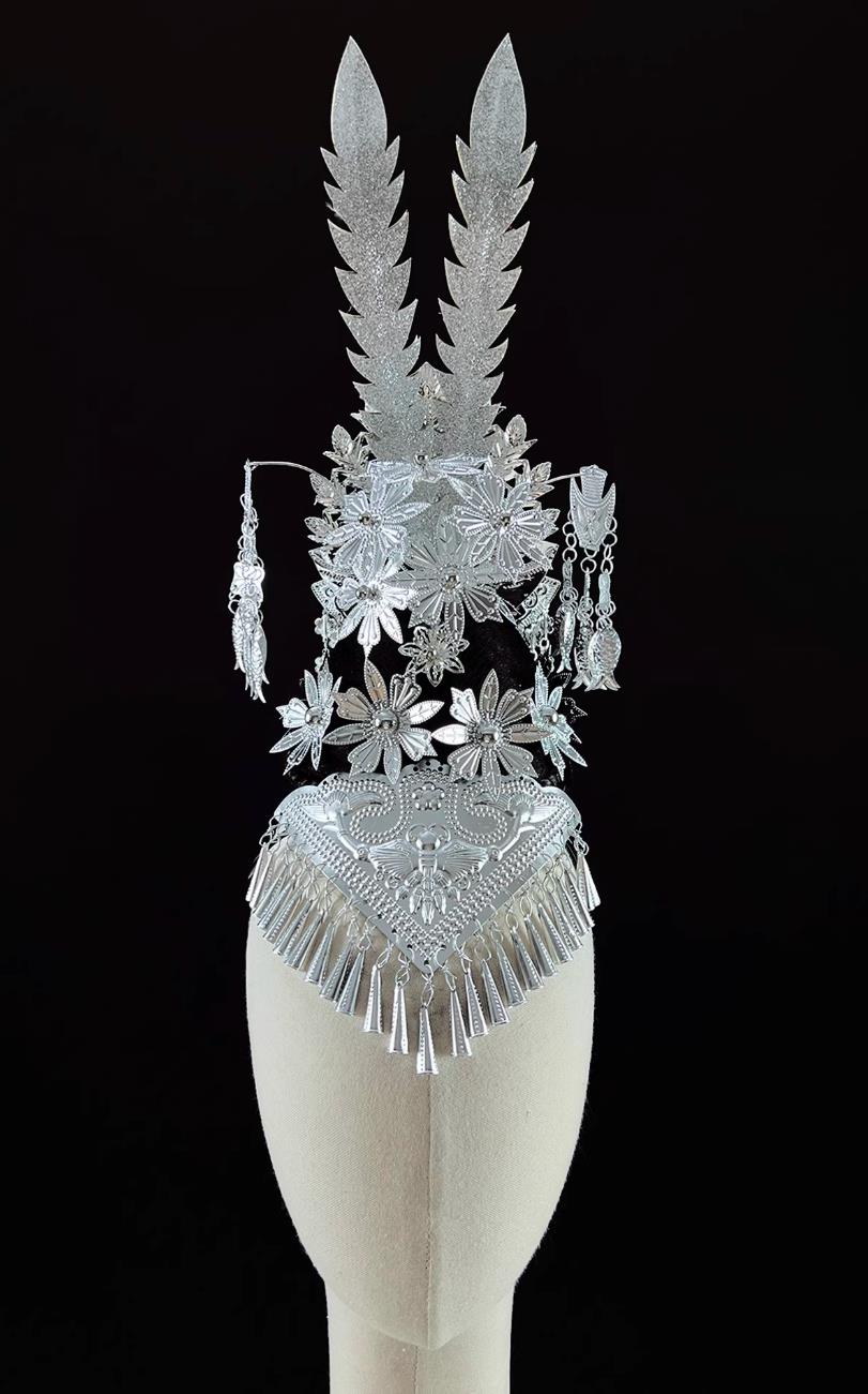 Miao Headdress Ethnic Minority Silver Ornaments Phoenix Coronet Miao Stage Performance Headdress