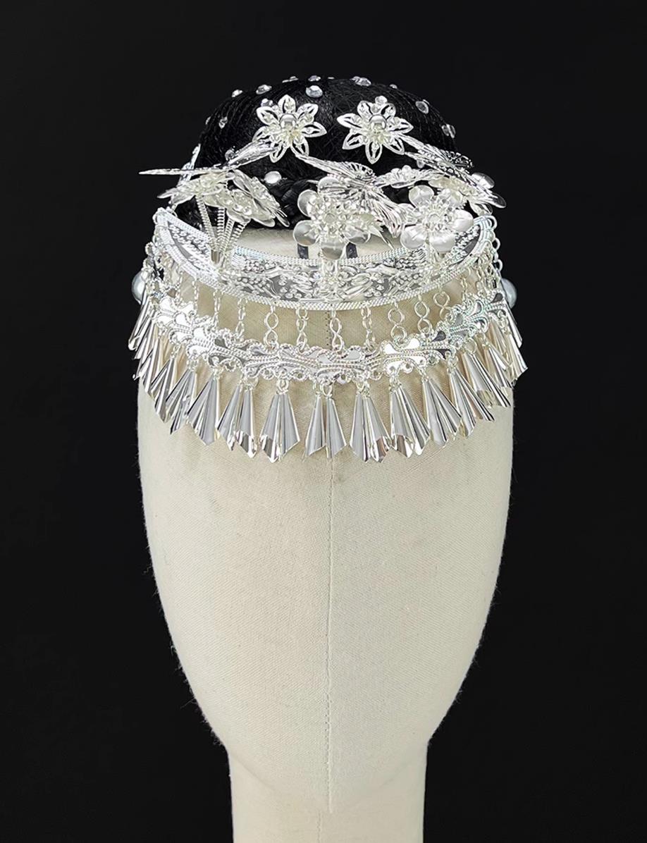 Ethnic Minority Miao Wine Maiden Headdress Tao Li Cup Solo Dance Headpieces