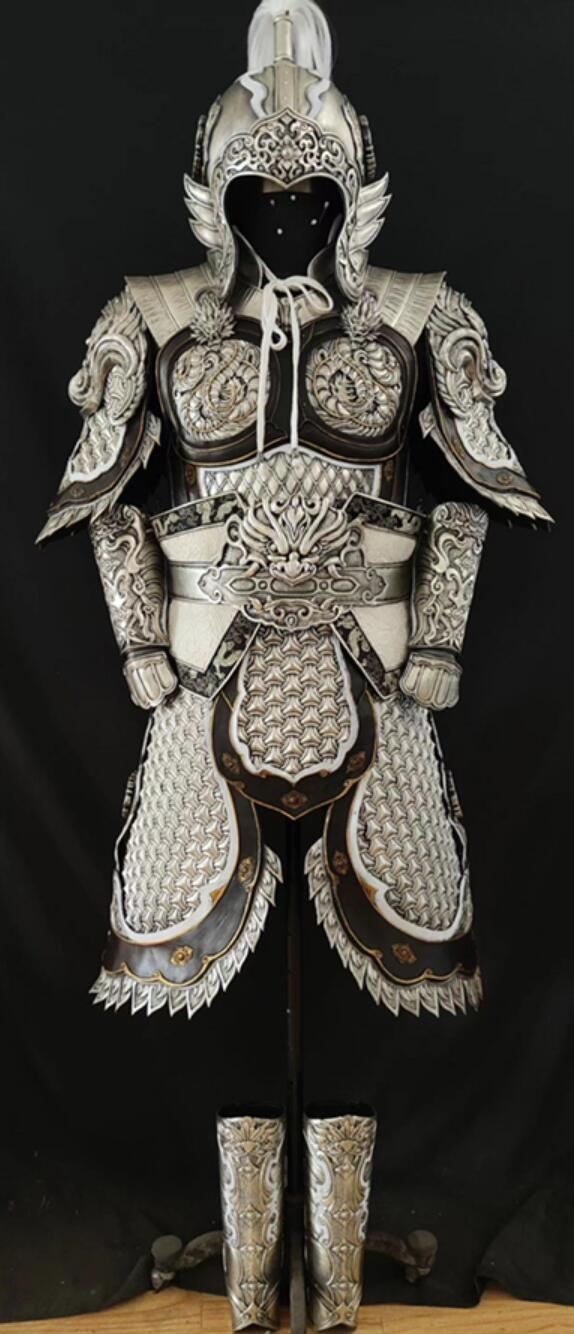 Chinese Han Dynasty Hero Zhao Zilong Armor Handmade Chainmail Armor Zhao Yun Armour and Helmet Full Set