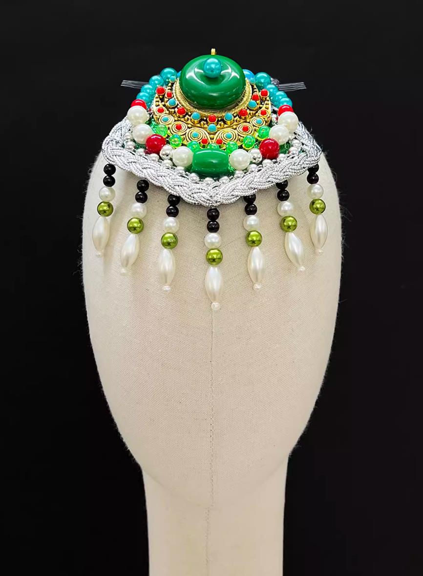 Chinese Zang Ethnic Dance Hair Jewelry Tibetan Female Performance Headdress