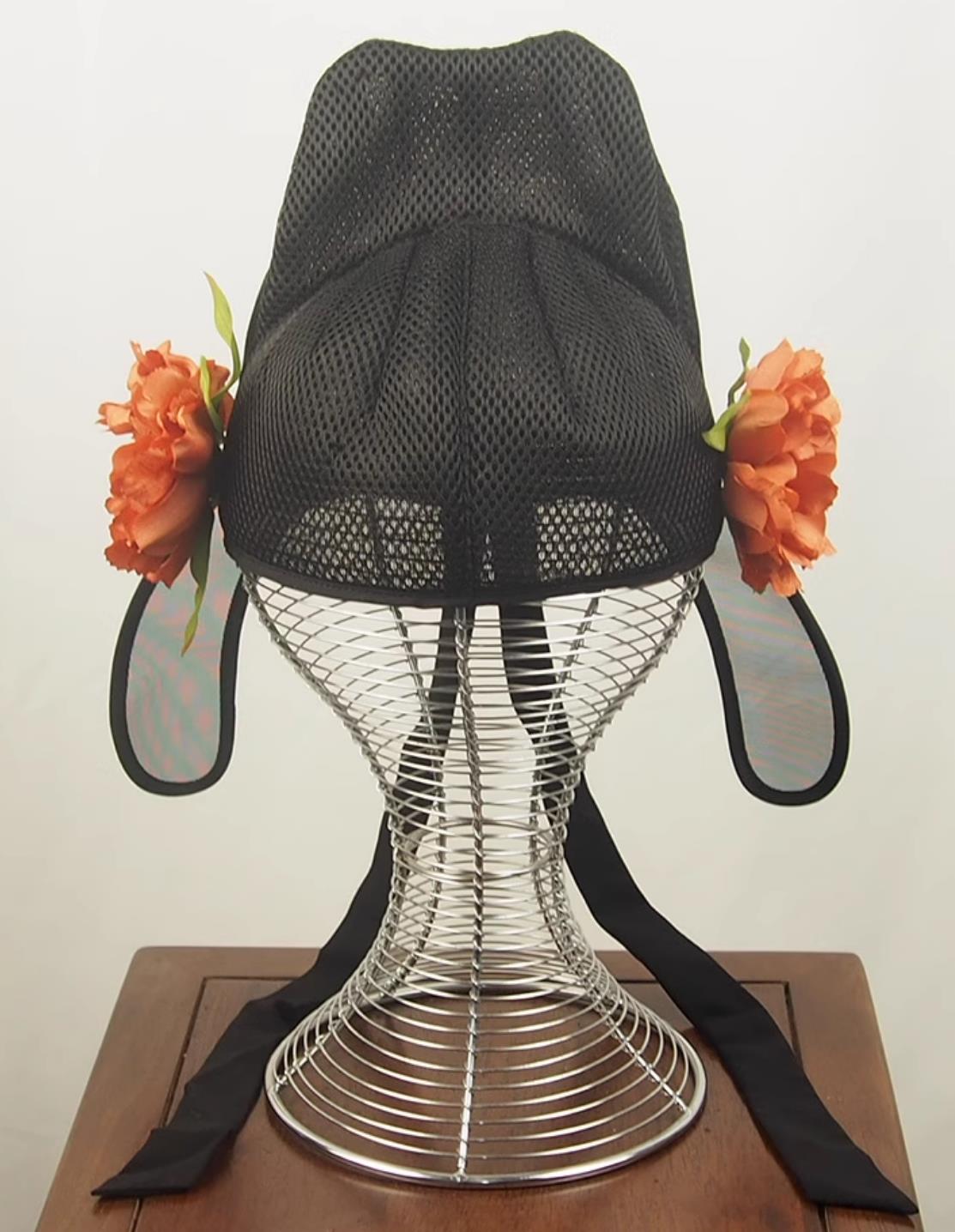 Tang Song Eight Great Scholars Floral Turban Peony Hairpin Scholar Hat Folded Scarf Ancient Chinese Headdress