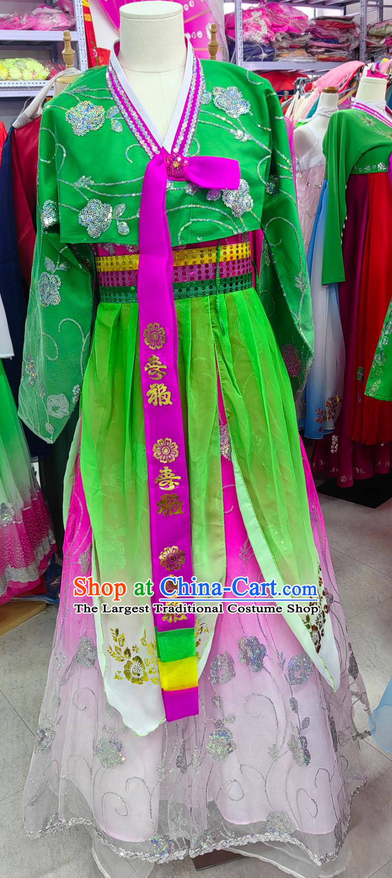 Chinese Classical Dance Costume Chaoxian Ethnic Folk Dance Hanbok Dress Korean Traditional Clothing